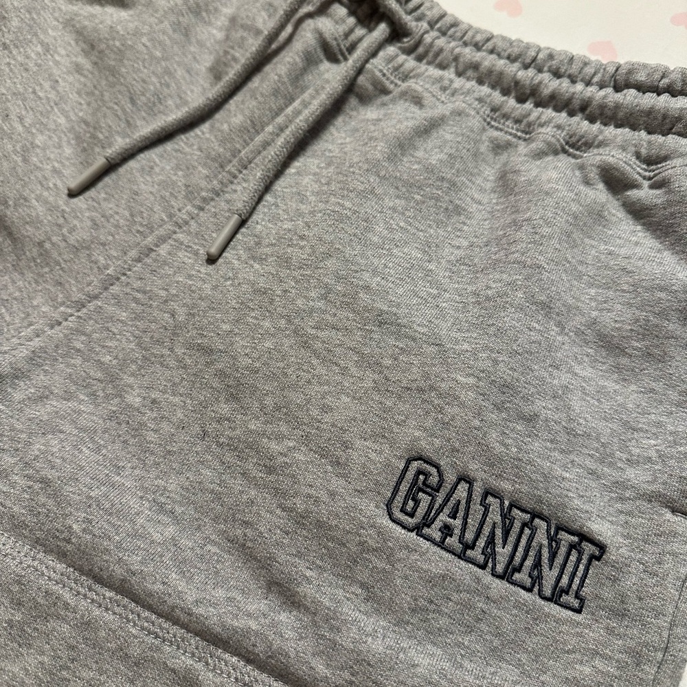 Ganni fleece shorts in grey